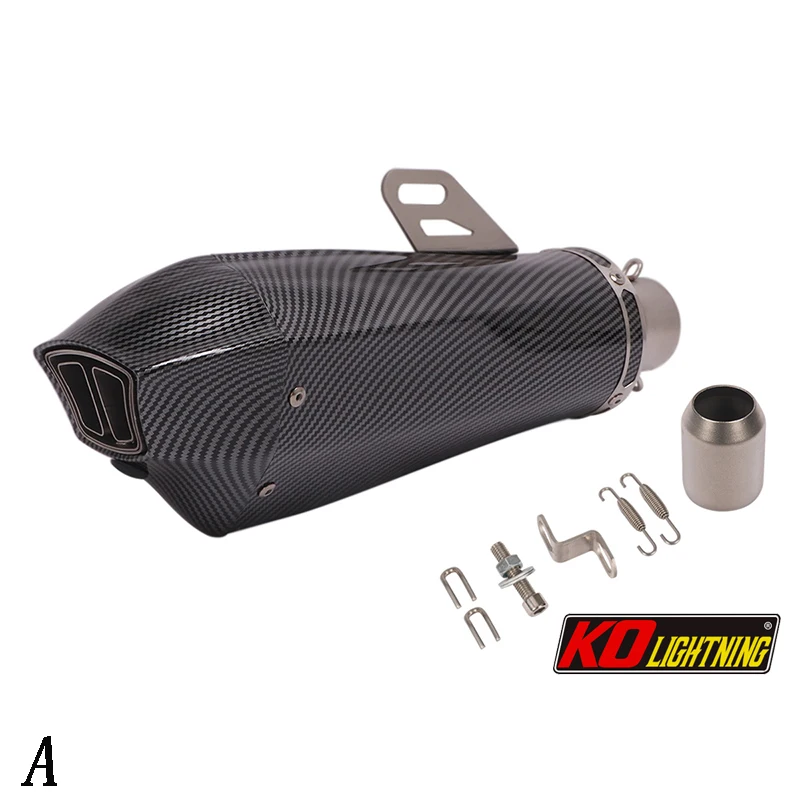 

51/60mm Universal Motorcycle Exhaust Vent Pipe With Muffler Stainless Steel 380/390mm Modified For ATV Street Bike