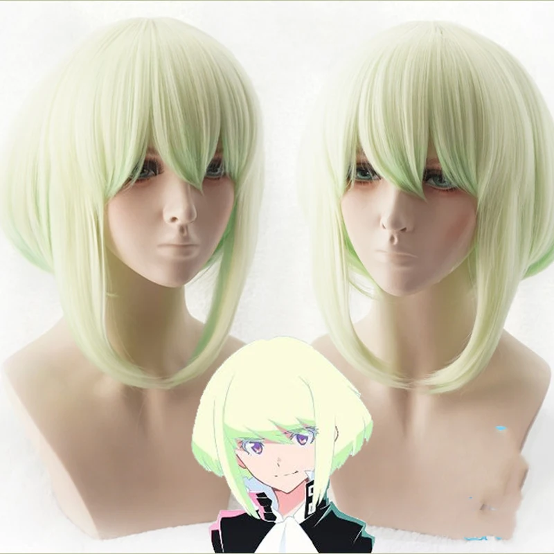 

New PROMARE Mad Burnish Lio Fotia 35cm Gradient Short Straight Heat Resistant Synthetic Hair Anime Cosplay Wig + Wig Cap