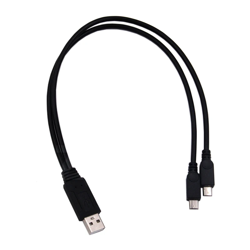 2 in 1 USB maschio a 2x Micro Y Splitter cavo di ricarica per trasferimento dati USB2.0 per smartphone Android Tablet Dual Micro USB