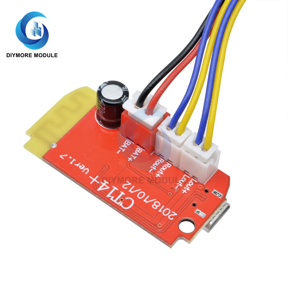 diymore DC 3.7V 5V 3W Digital Audio Amplifier Board Dual Plate Bluetooth Speaker Modification Sound Music Module Micro USB
