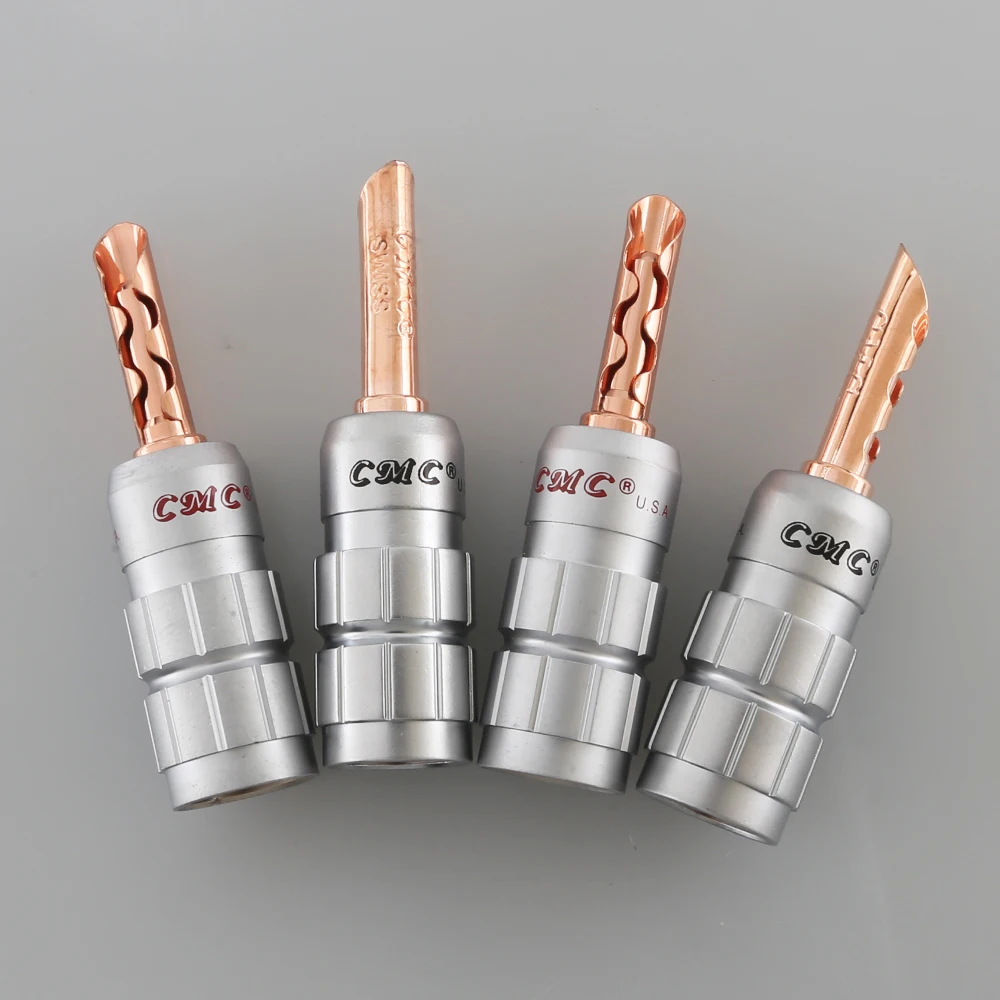 Hi end cabo de áudio banhado a cobre plugue tipo banana bfa z, conector de fio de alto-falante hifi