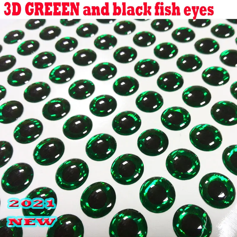 

2024 new High-quality GREEN 3D fishing lure eyes no-easy to move soft glue artificial fish eyes 1000pcs.lot