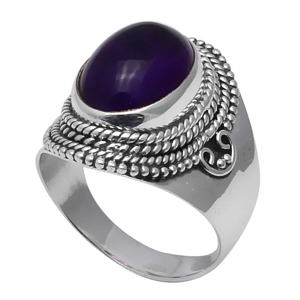 

Genuine Amethyst Ring 925 Sterling Silver,USA Size : 8, 2SR0346