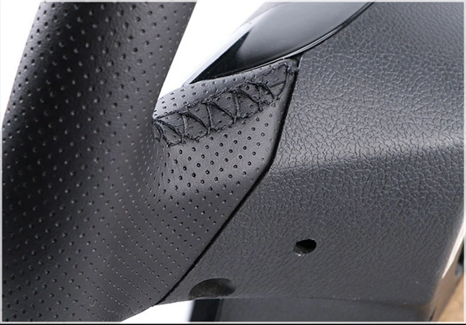 Rutschfester Auto-Lenkradbezug aus schwarzem Wildledergeflecht für Seat Leon Cupra R Leon ST Cupra Leon ST Cupra Ateca Cupra Ateca FR – Detail 6