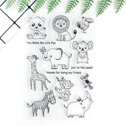 11*16 Cartoon Baby Animal przezroczysta silikonowa przezroczysta pieczęć/pieczęć do DIY Scrapbooking/tworzenie albumów na zdjęcia Craft pieczątka