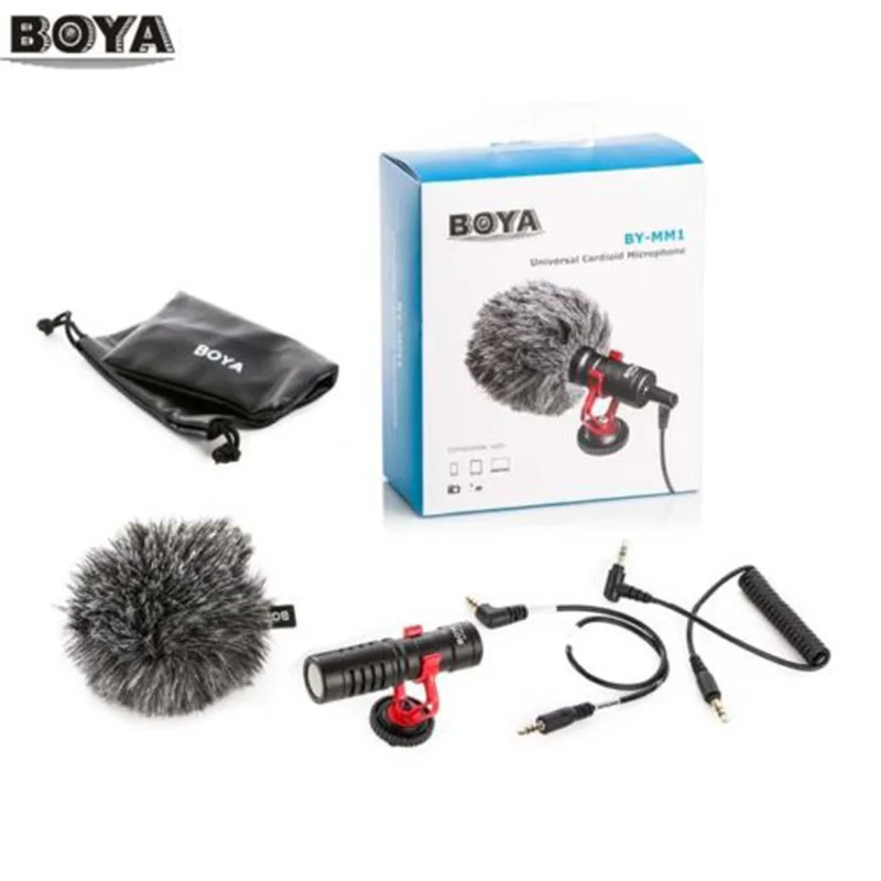 BOYA BY-M1 M1DM BY-MM1 + Dual Omni-directional Lavalier Microphone Short-gun Video Mic for canon nikon iphone Smartphones Camera