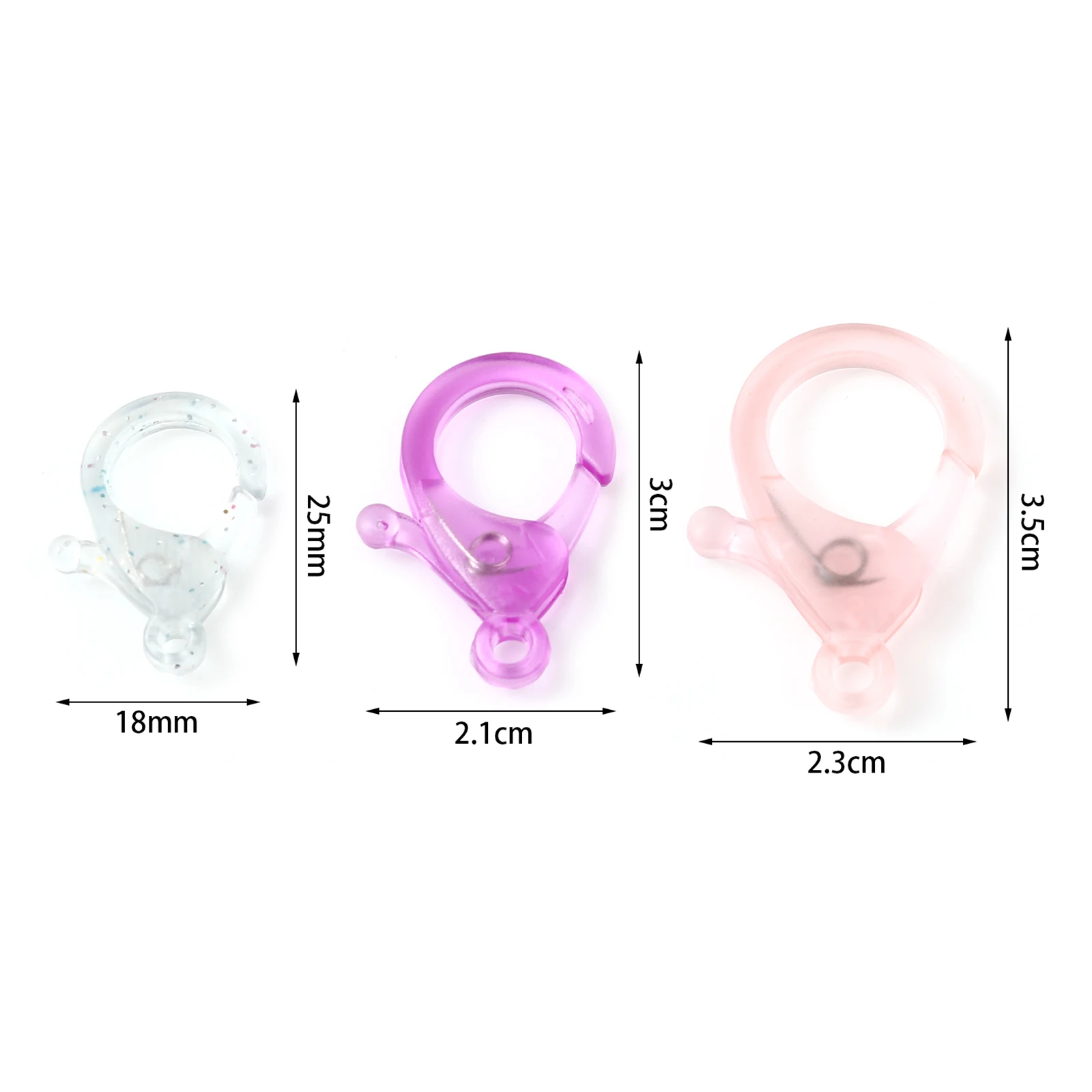 DoreenBeads 30 PCs  Transparent Lobster Clasp Findings At Random Color Transparent Plastic Lobster Clasp Jewelry Findings