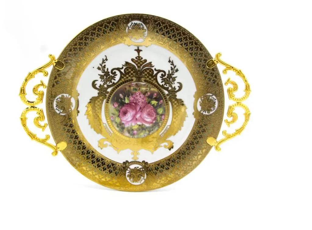 

DOLBOVI Zücev Markız Rose Porcelain 34x27 cm Round tray ELIZE-20 tray поднос plateau de service