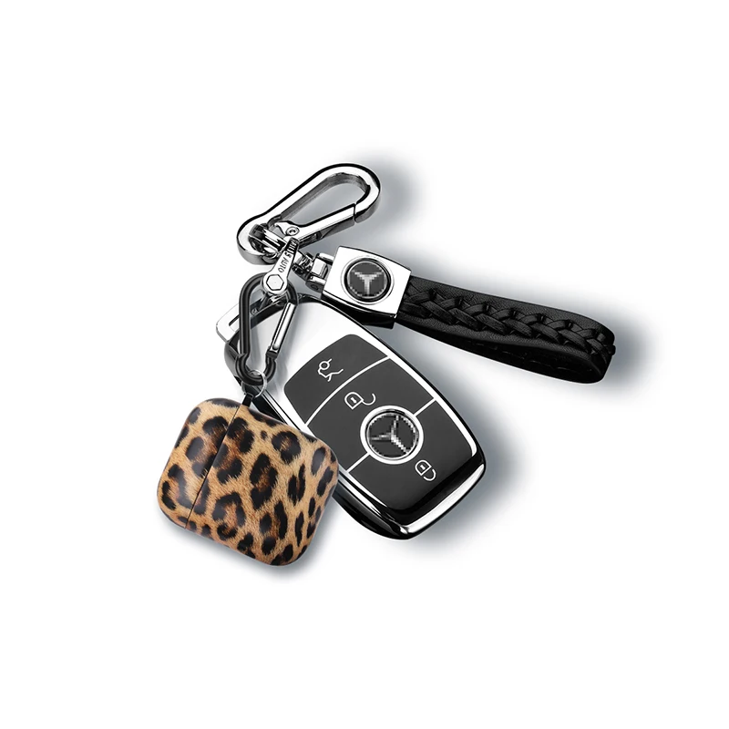 Luxury leopard print soft Silicone Case For apple Airpods 1 2 Bluetooth headset Protective Earphone Fashion sexy Keychain cover