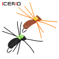 ICERIO 6PCS Foam Beetle Fly Trout Yellowfish Bass Fishing Fly Lure Baits