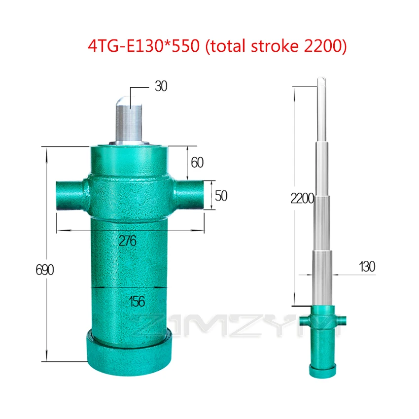 4TG-E130*2200 Multi-section Hydraulic Cylinder One-way Heavy-duty Sleeve Hydraulic Cylinder Dump Truck Lifting Top Accessories