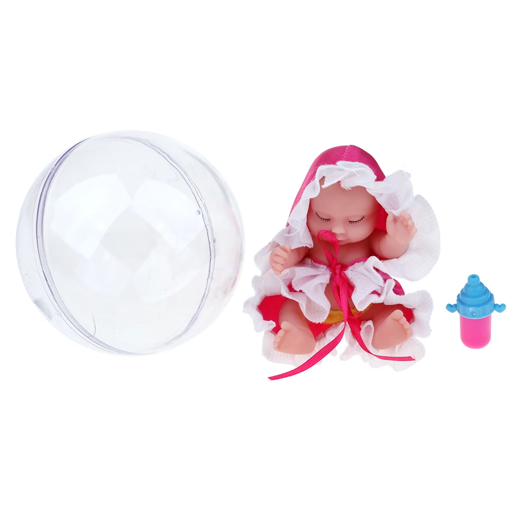 Gut Entwickelt Puppe Schöne Nette Lebensechte Infant Ei Spielzeug Mini Baby Puppe-Rose Rot