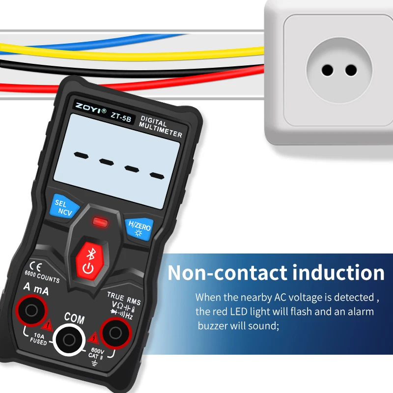 Cyfrowy multimetr ZOYI ZT-5B profesjonalny Tester AutoRange amperomierz woltomierz AC/DC Mini miernik elektryka Bluetooth connect APP