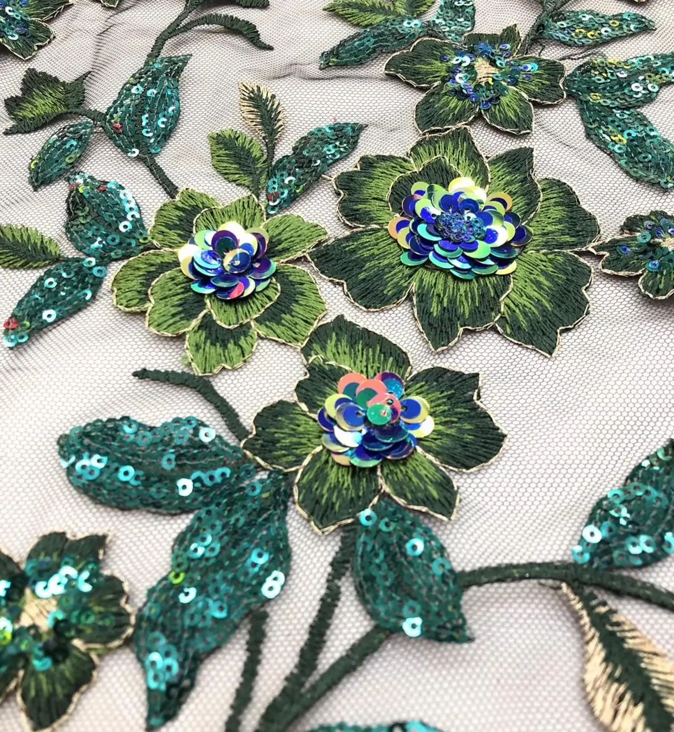 

Beautiful French Mesh Tulle Lace Fabric African Embroidery Sequins Lace Fabric Nigerian Net Lace Fabric TS9767