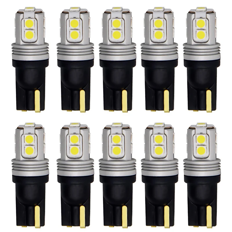 

10 шт., Автомобильные светодиодные лампы T10 W5w 5w5 T10 W5w T10 3030 10smd