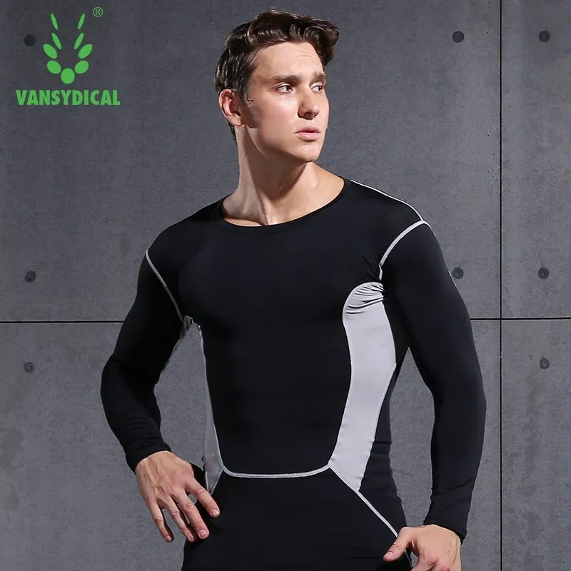 Men Running T-shirt Sports Tees Long and Short Sleeve for Gym Fitness Workout Exercise Jogging Vansydical Sportswear