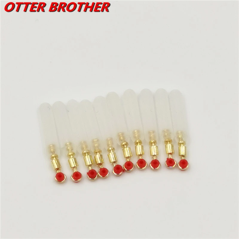 10pcs/lot Fishing Gear float rest Organic silicone float Copper Head Block Rotation Drift Fishing tube Soft core material Tools