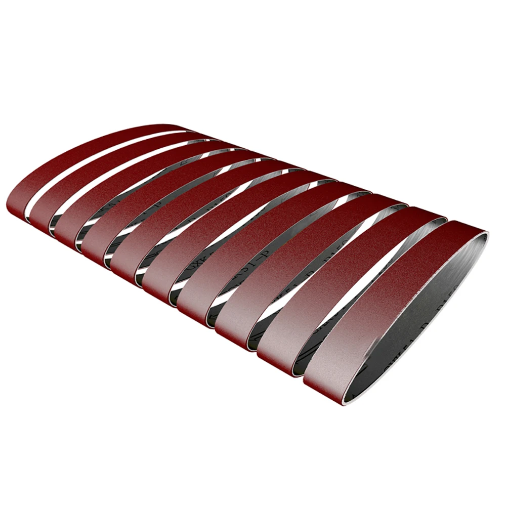 10pcs 25 x 330mm/15 x 330mm Abrasive Sanding Belts for Angle Grinder 60-1000 Grit Grinding and Polishing Replacement