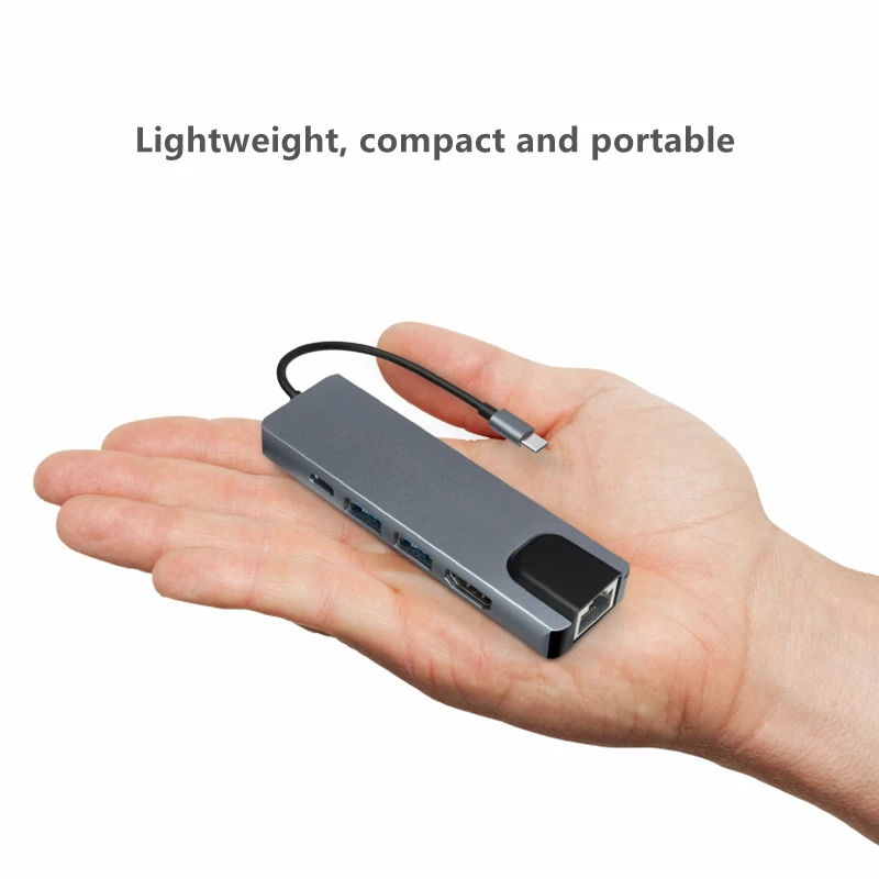 Rankman Usb C Hub Naar Ethernet 4K Hdtv Usb 3.0 2.0 Type C Dock Voor Macbook Ipad Iphone 15 Samsung S22 Dex Xiaomi 12 Tv Ps5 Switch