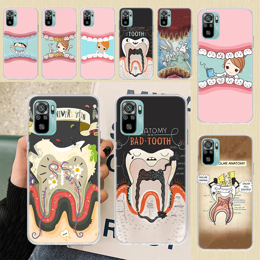 Wisdom Teeth Dentist Tooth Soft Phone Case For Xiaomi Redmi Note 12 12S 13 11 11S 10 10S 11T 11E Pro Plus 9 9S 8 8T 7 Shell Cove