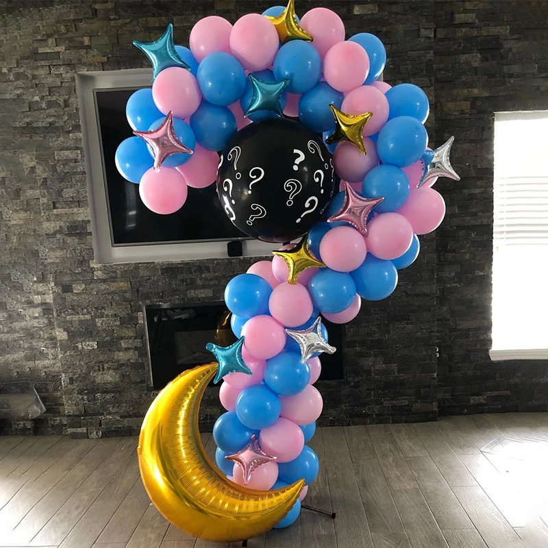 Gender Reveal Balloons Column Holder Question Mark Balloon Stand Boy or Girl Gender Reveal Birthday Party Decoration BabyShower