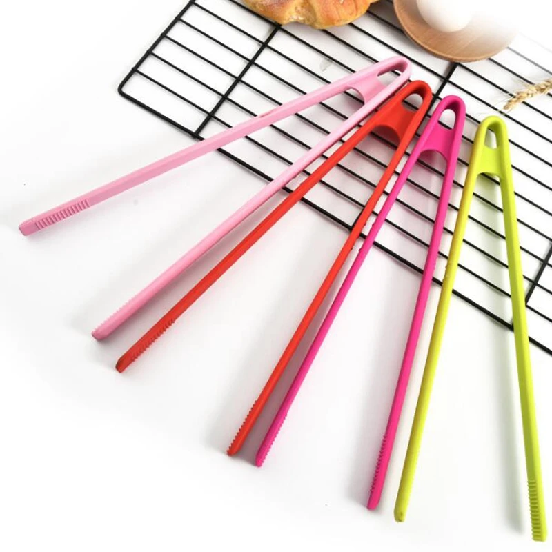 1Pcs Food Grade Silicone food tong Kitchen Tongs utensil Cooking Tong clip Clamp accessories Salad Serving BBQ tools