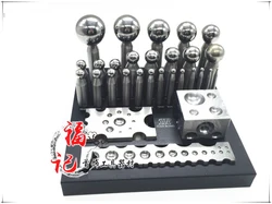 26pcs Jewelry Punch Set Dapping Punches and Block for Jewelry Making Silver Gold Plate FORMING TOOLS