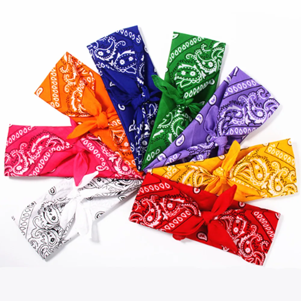 Hot！Wholesale Lot 100% Cotton Cashew flowers Bandanas double sided head wrap scarf H5