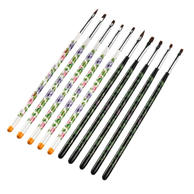 Nail art brush for nail art, painting, drawing, flower print, gel polish, tools for UV makeup, 5 pcs/lot