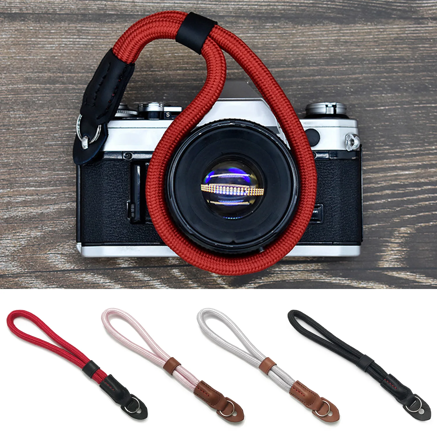 Besegad Handmade nylonowy aparat cyfrowy na rękę uchwyt na pasku pleciony pasek na rękę do Canon Sony Leica cyfrowa lustrzanka