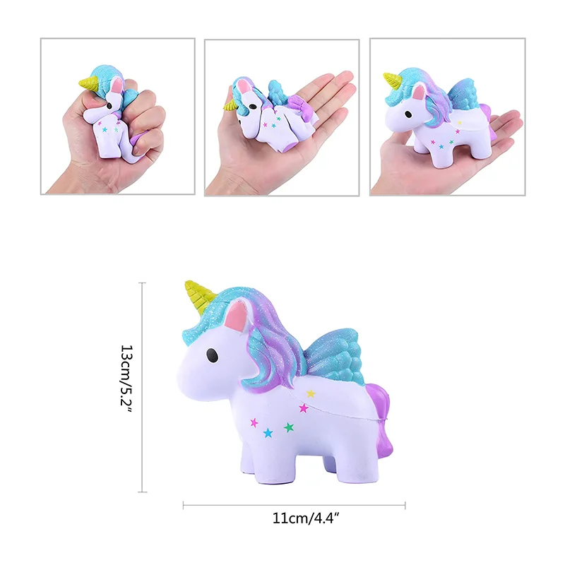 Kawaii Colorful Unicorn Squishy Simulation Doll Bread Scented Slow Rising Soft Squeeze Toy Stress Relief for Funny Kids Gift