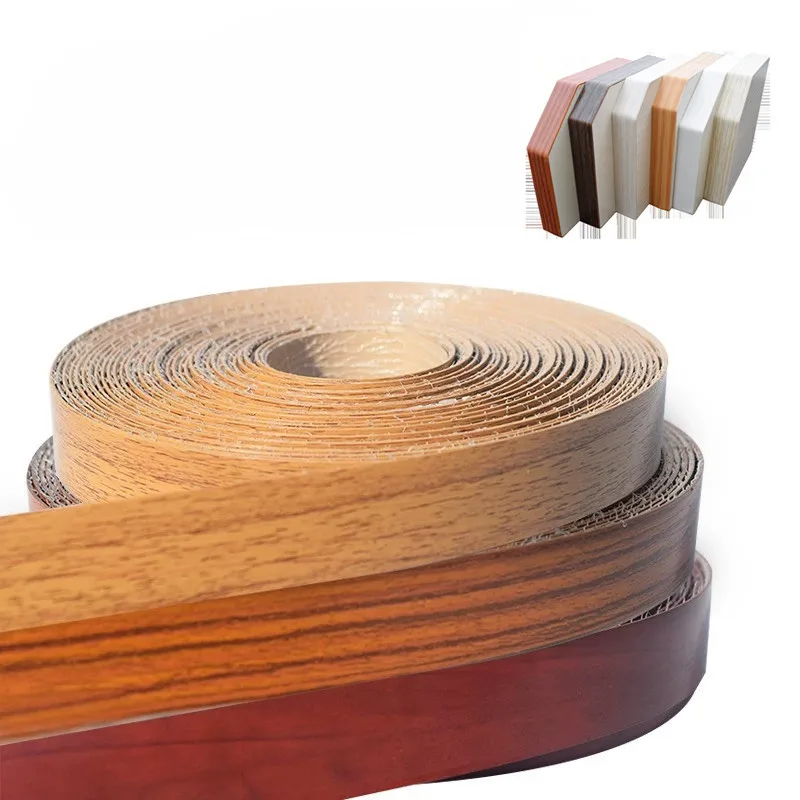 

10M Hot Melt PVC Furniture edge banding strip Protector tape adhesive veneer sheets for Cabinet Table Wood Surface Edging Decor