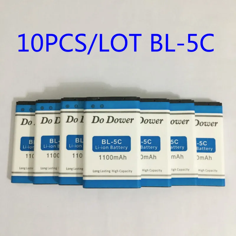 

10PCS/LOT Original Do Dower 1100mAh Bateria BL-5C Battery For Nokia 6600 2610 2600 2300 6230 6630 N70 71 72 N91 E60 BATTERY BL5C