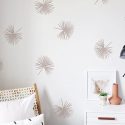 24Pcs Tropical Palm Frond Leaves Wall Decal Children Room Tree Leaf Nature Wall Sticker Playroom Vinyl Home Decor