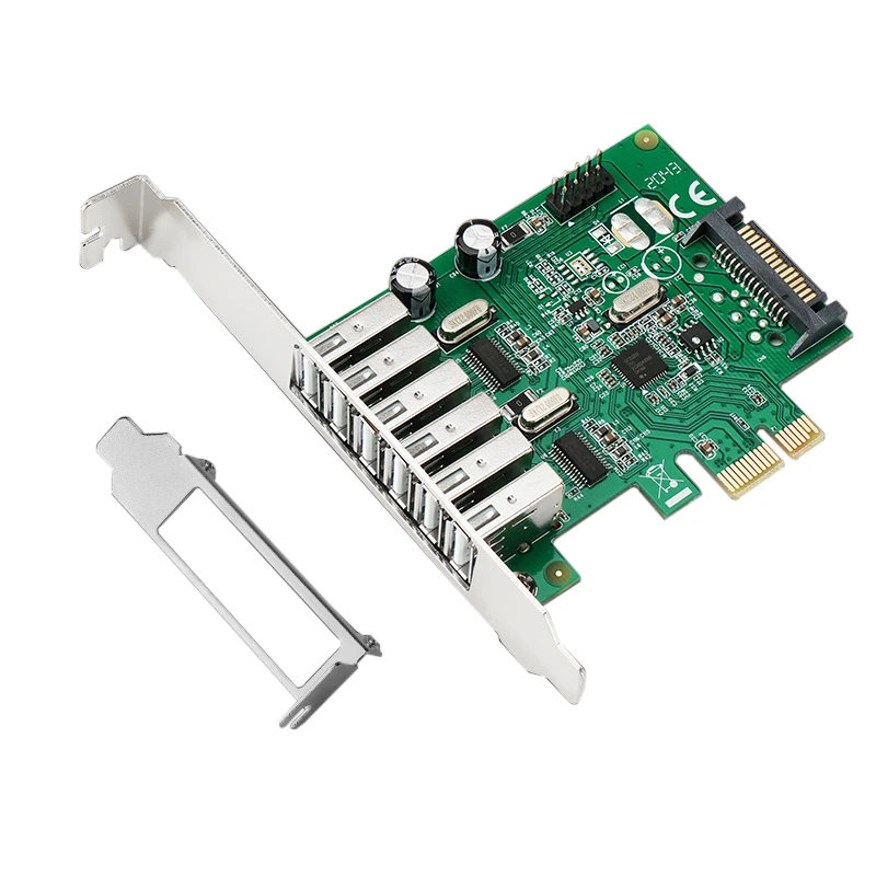 HAGOOGI PCI-E 1X VIA805 Chipsatz Desktop 6-Port USB 2,0 Adapter Karte PCI-E Serielle Karte mit 15PIN Netzteil