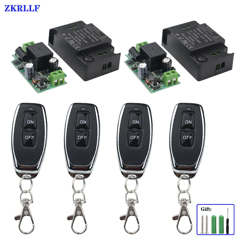 ZKRLLF 433MHz  220V Lamp Wireless  Remote Control Switch ON/OFF 110V Remote Control Receiver Transmitter For Led Lights Bulb DIY