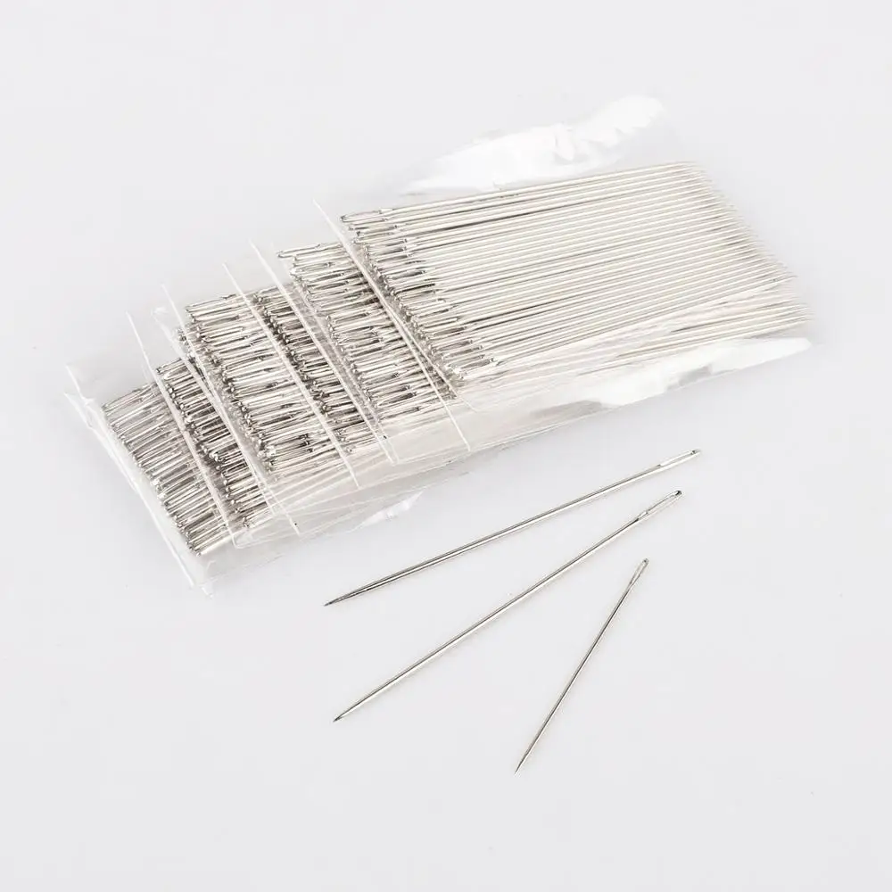 25pcs Needles Craft Embroidery Tool Large Eye Sewing Needles Hand Sewing Needle With Threader Home DIY Sewing Tool