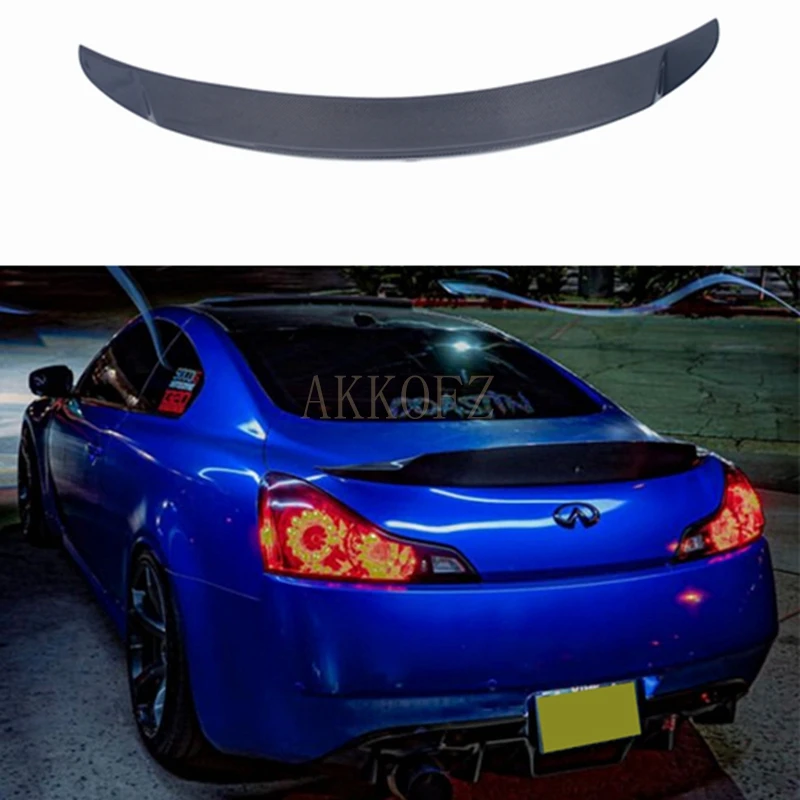 CF Carbon Fiber Rear Spoiler Suitable for Infiniti 2007-2013 G Series G37 2 Doors Black Unpainted Spoiler Auto Parts