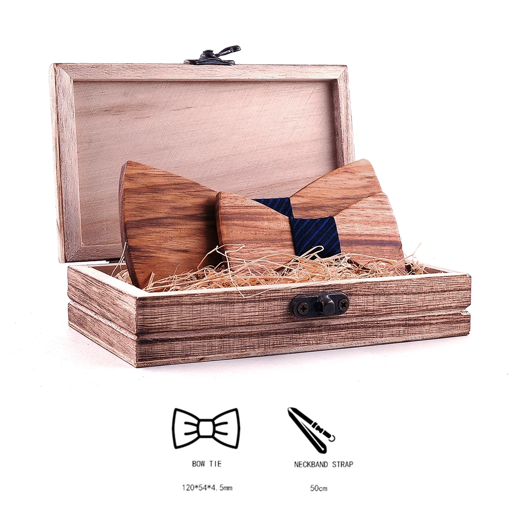 Classic Kid Wooden Bow tie Boy Girl Baby Children BowTie Fashion Zebra Wood Color Pets Cravate