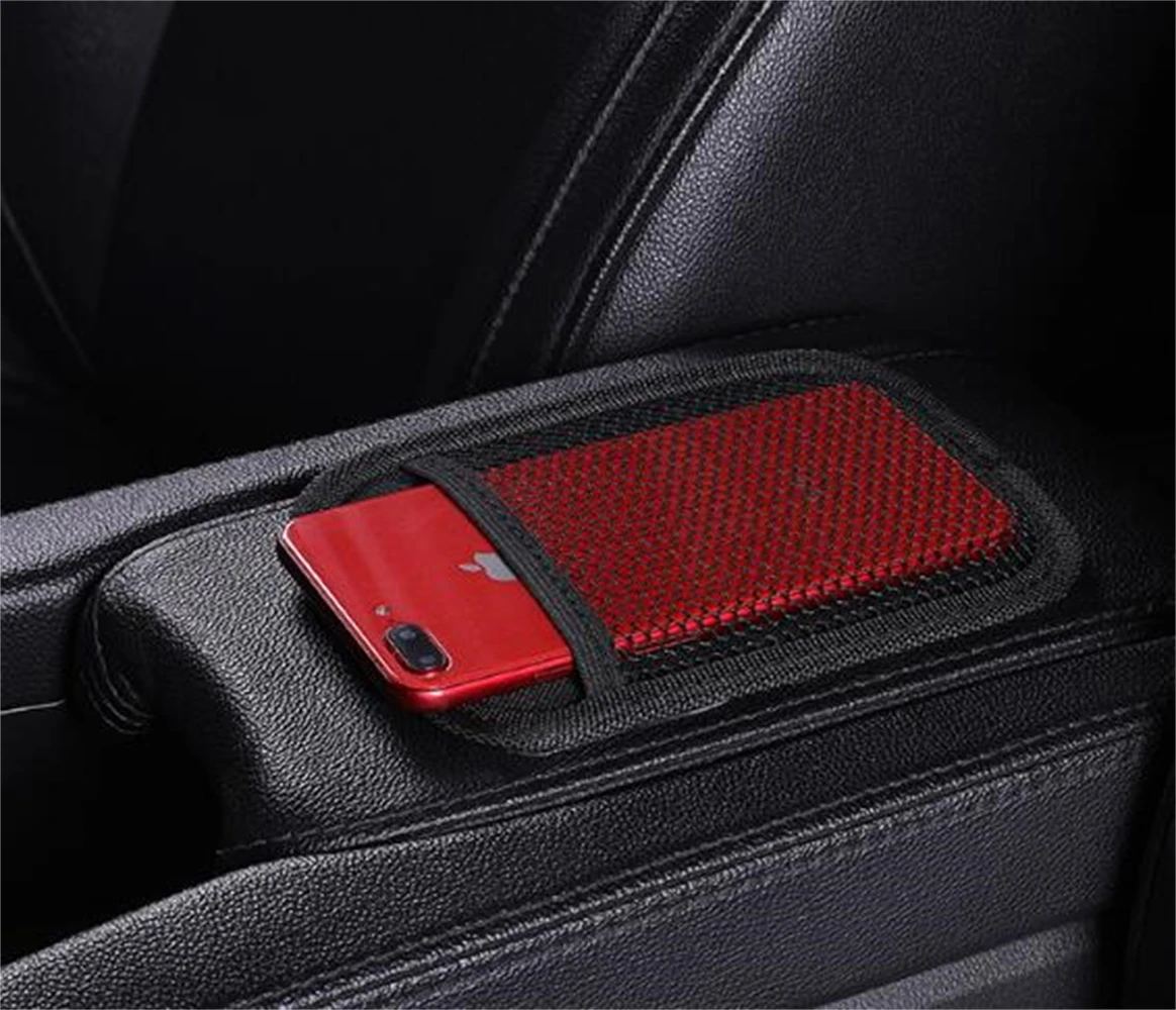 

Car Storage Pocket Organiser Net Mesh Pouch String Bag Mobile Holder Phone Pen Black Car-Mounted Storage Bag