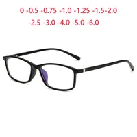 1,56 lentes asféricas gafas graduadas mujeres hombres TR90 cuadrado espejo transparente gafas personalizadas marco negro transparente