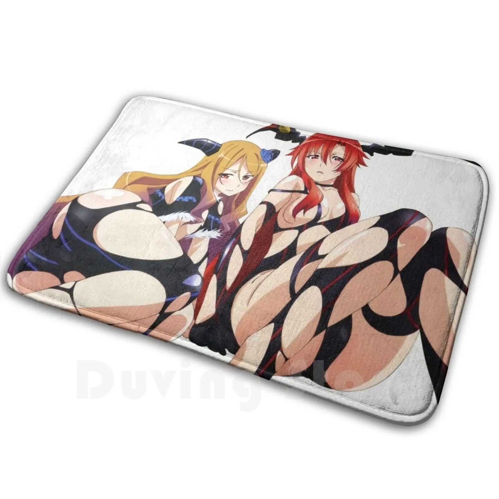 Lewd Anime Girls-Ecchi / Hentai Babes # 10-Boku Wa H Ga Dekinai-Quele And Lisara Carpet Mat Rug Cushion Soft Non-Slip High