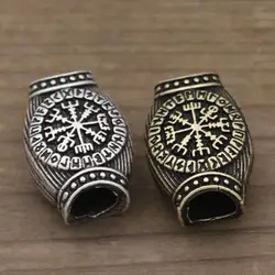 Viking Bead Vegvisir Compass Runes Slavic Men Women Accessories Beads Charms For Bracelet Making jwelry Inner diameter 6mm