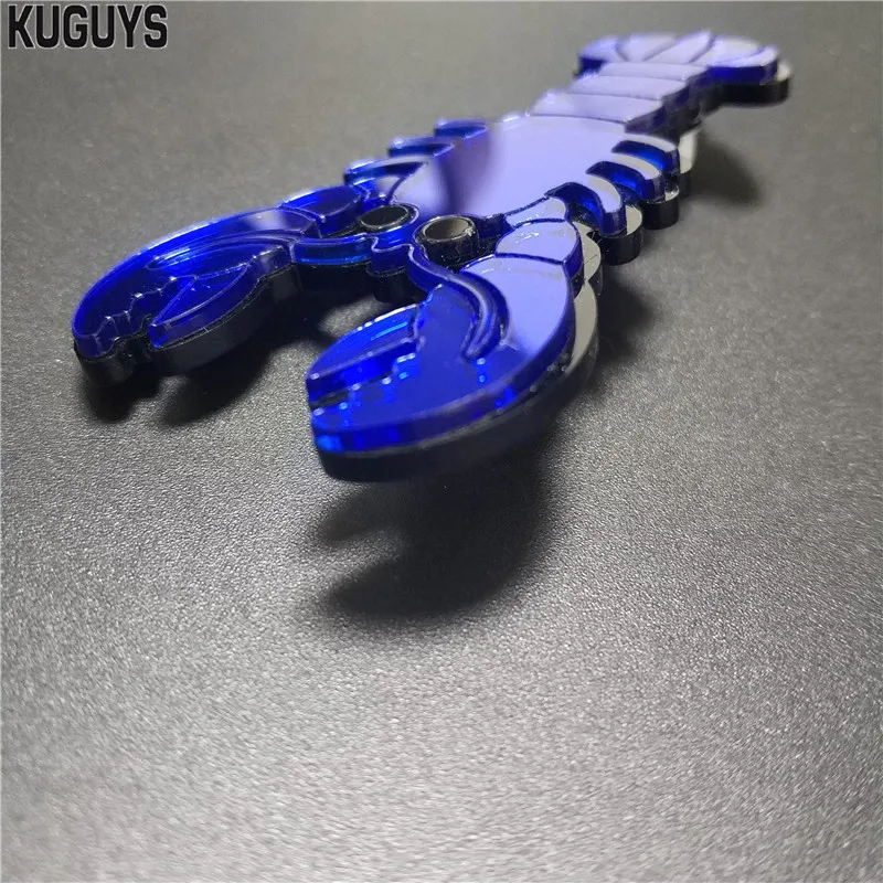 KUGUYS Blue Red Lobster Mirror Acrylic Brooch for Women Jewelry Novelty Accessories