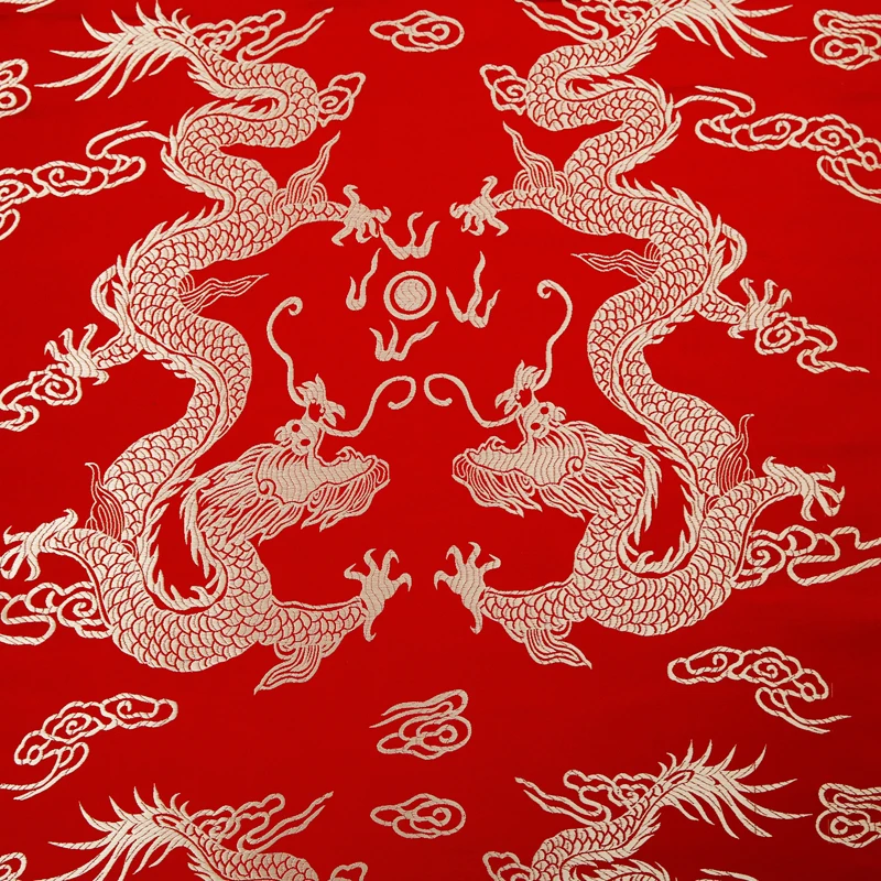 Dragon pattern clothing fabric brocade jacquard silk fabrics material for sewing cheongsam kimono and bag