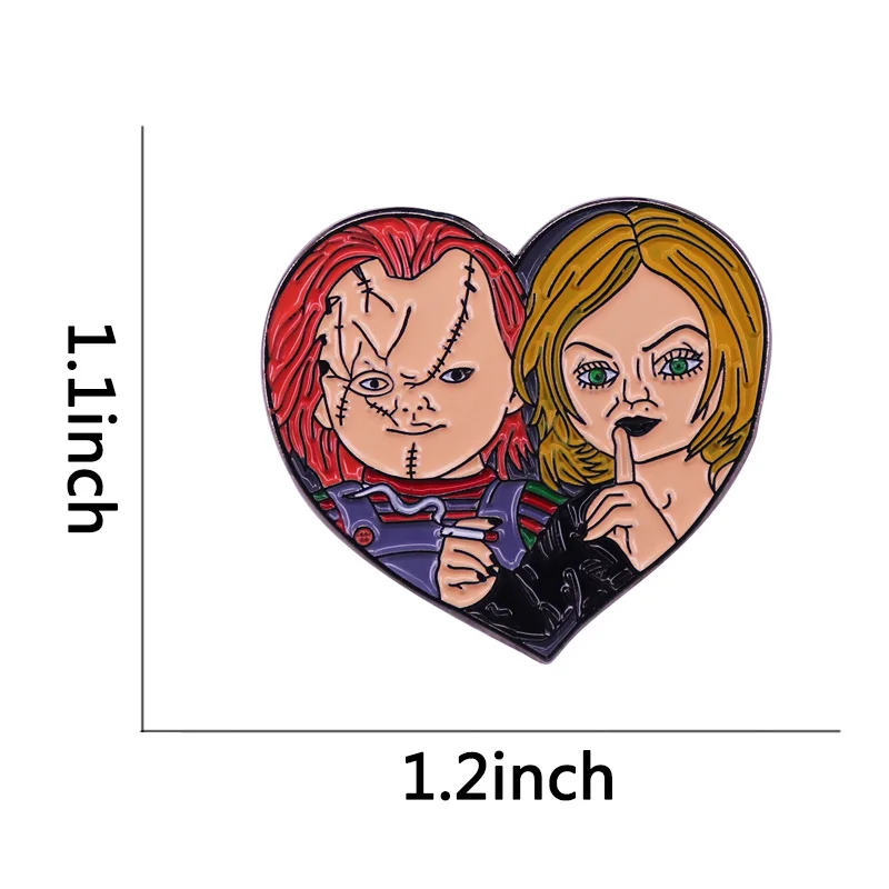 Get this Heart shaped enamel pin Hi I'm Chucky, Wanna Play