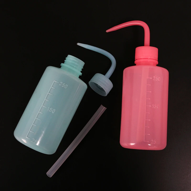 Elbow Plastic Laboratory Beaker 250ML Size Chemical Inspection Laboratory Equipment Tattoo Blue/pink Water Bottle