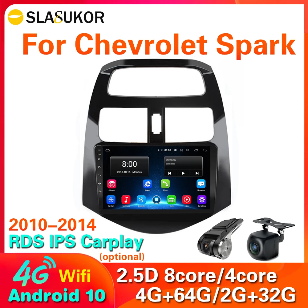 

Автомагнитола 2 din, мультимедийный видеоплеер для CHEVROLET Spark Beat Matiz, 2010-2014 DSP, Wi-Fi, 4G LTE, 64 ГБ Rom, Android 10