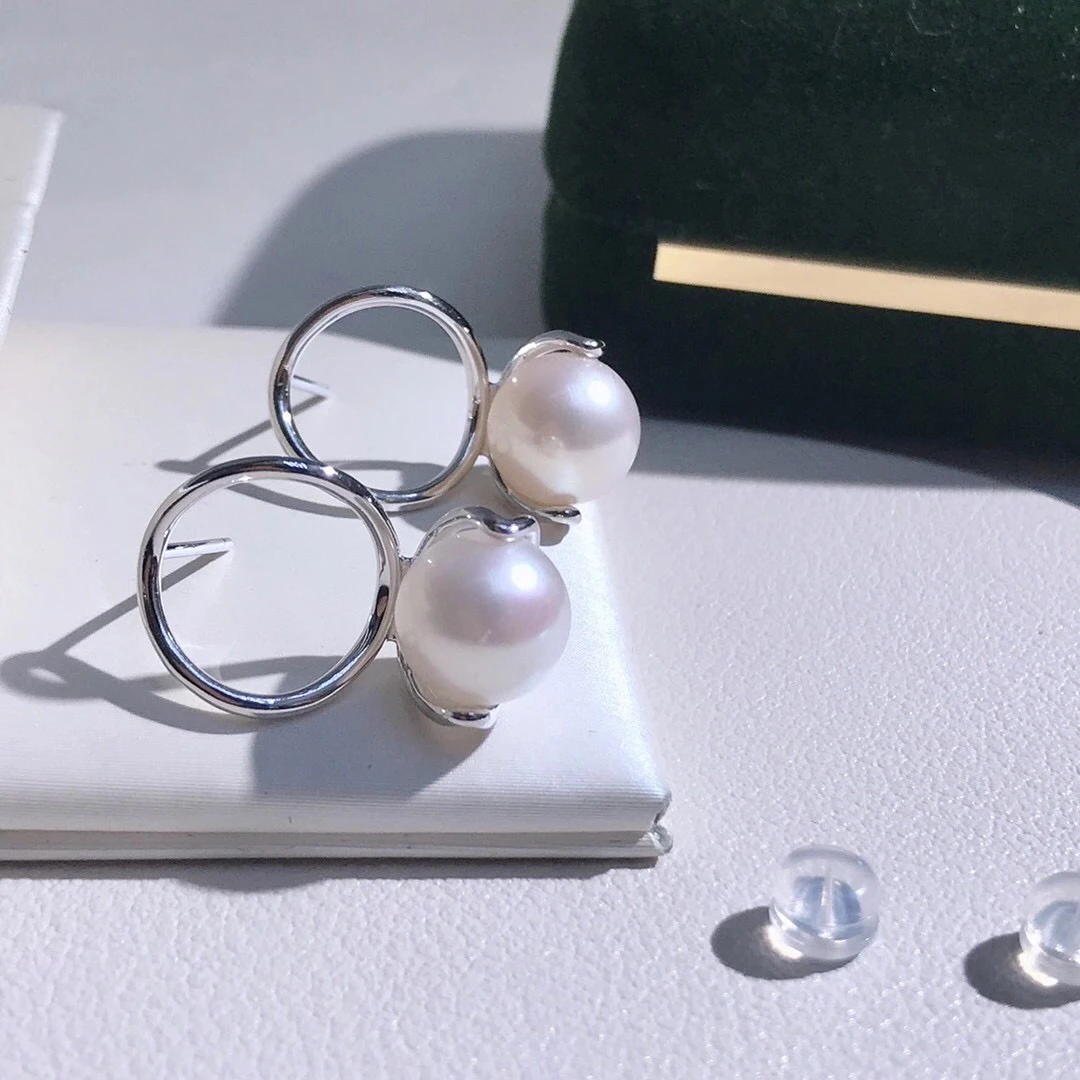 

New Style 925 Sterling Silver Earrings Findings Settings Base Mountings Parts Mounts for Pearls Agate Crystal Jade