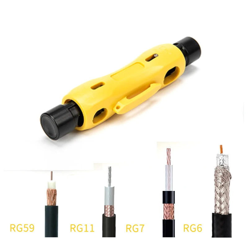 1Pcs Portable Pen Coaxial cable stripper RG6 RG7 RG11 RG59 Dual-purpose 5-7 simple wire stripper good tools for installation